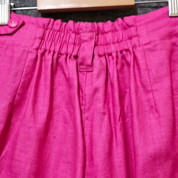 Vtg 90s Fuchsia Pink Trouser Shorts sz 4 High Waist Pleated Preppy Barbiecore - Picture 15 of 16